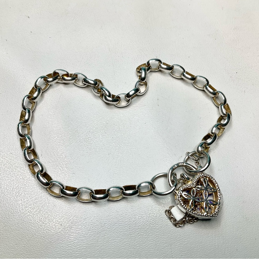 Sterling Silver Diamond Heart Padlock Bracelet Michael Hill